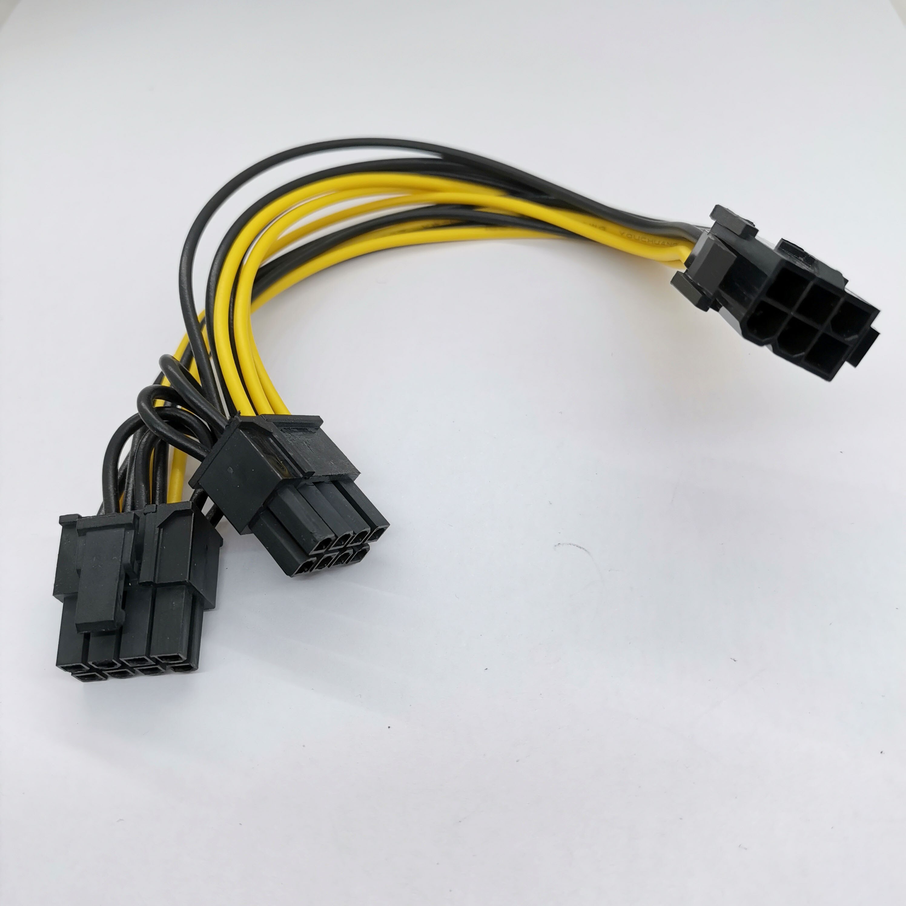 1Pcs 18AWG Pci Express 6 Pin Naar 2 Seriële 8 Pin Power Adapter Kabel 6 P 8 P pcie Kabel