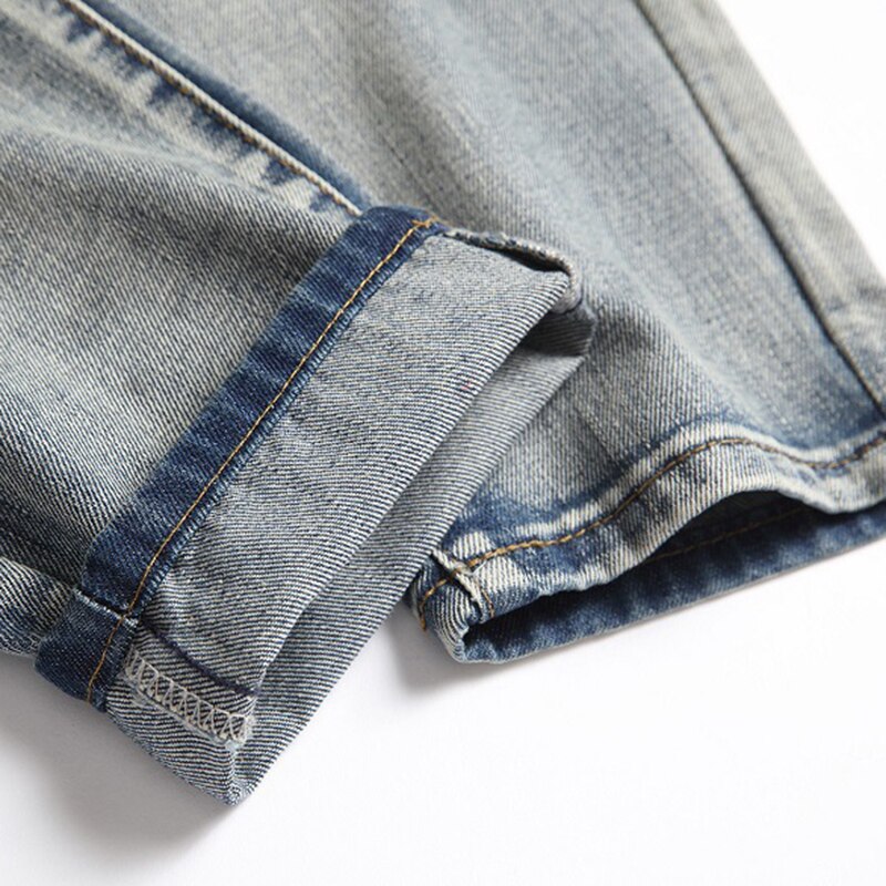 Retro personality trend cool men's denim jeans plus size style of young students retro