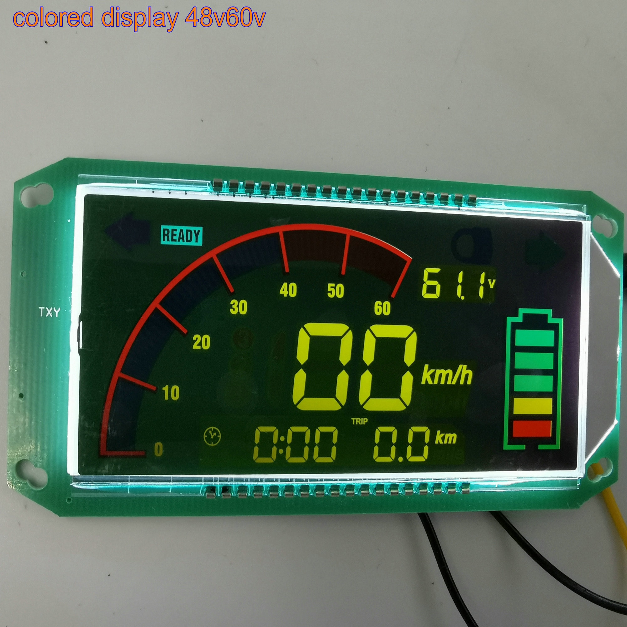 colored lcd display dashboard speedometer for electric scooter electric bike tricycle diy parts 48v-96v battery level indicator