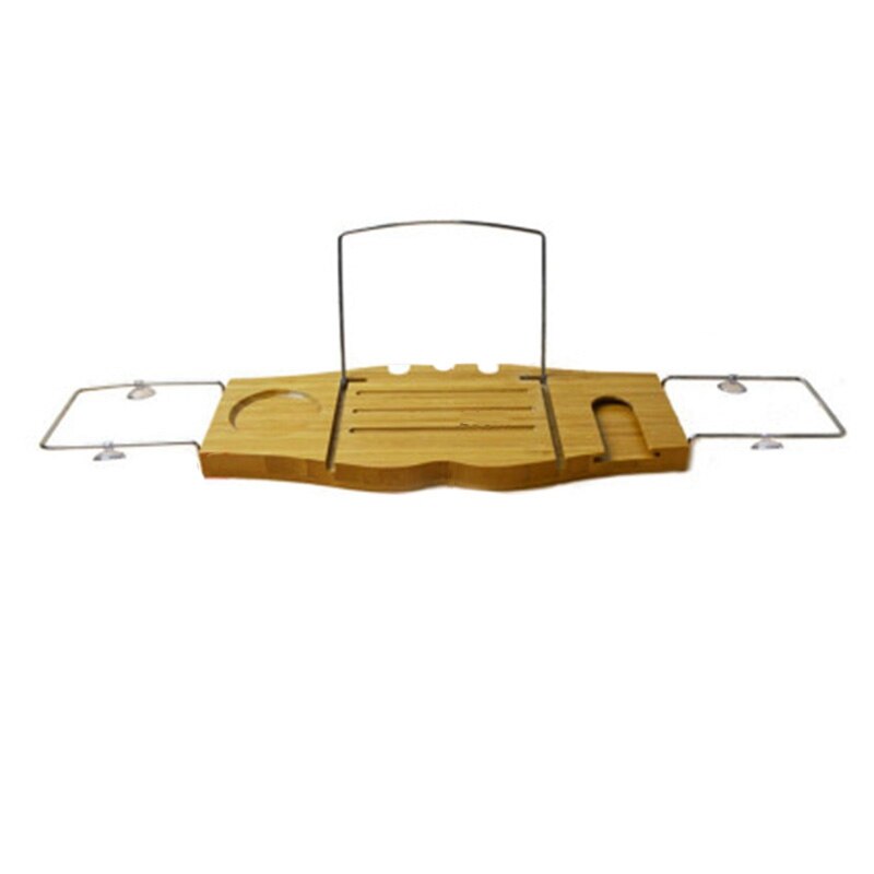 Bamboo Bathtub Tray Handcrafted Bath Tray Bathroom Shelves Caddy Bath Caddy Rack Bathroom Storage Stand Foldable