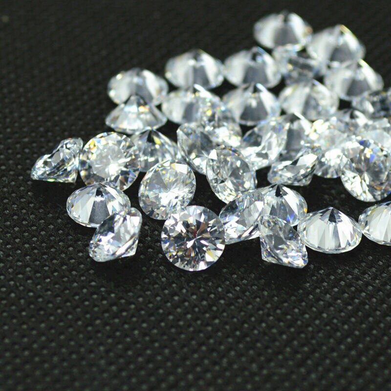 100-1000 stk aaa runde hvide 2mm cubic zirconia sten løse sten strålende syntetiske perler perler til smykkefremstilling