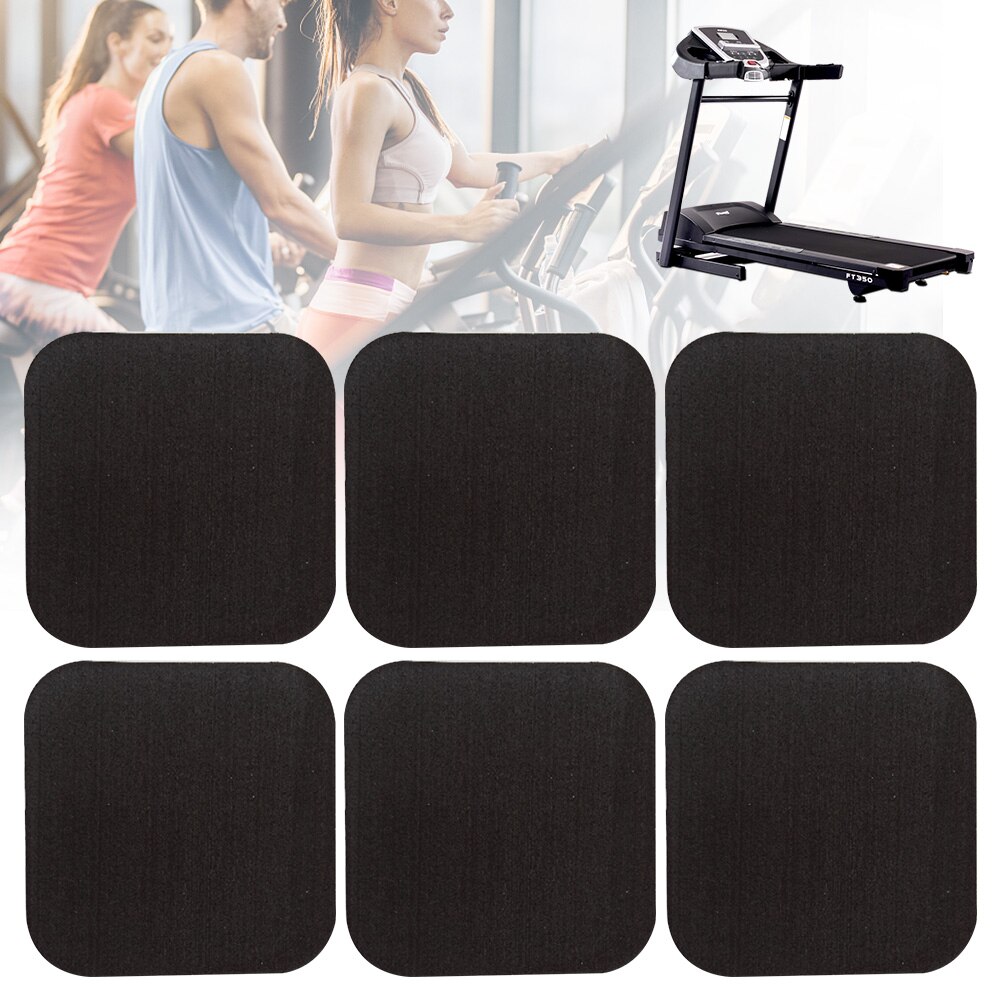 6pcs Thickened Waterproof Floor Pad Home Antistatic Gym Workout Rubber Furniture Sound Insulation Treadmill Mat Shock Absorbing: Black 6pcs