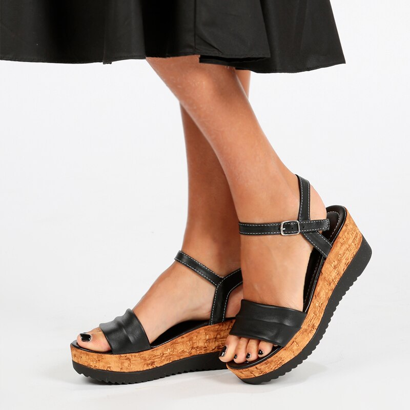 Dames kurken anatomische sandalen Laura, blauw - Schapenwolproducten
