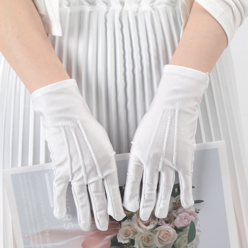 Elastische schwarz-weiße formelle Handschuhe Honor Guard Handschuhe Guard Santa Männer Frauen Inspektion Fäustlinge Arbeit Fahren Schmuck Butler Handschuhe