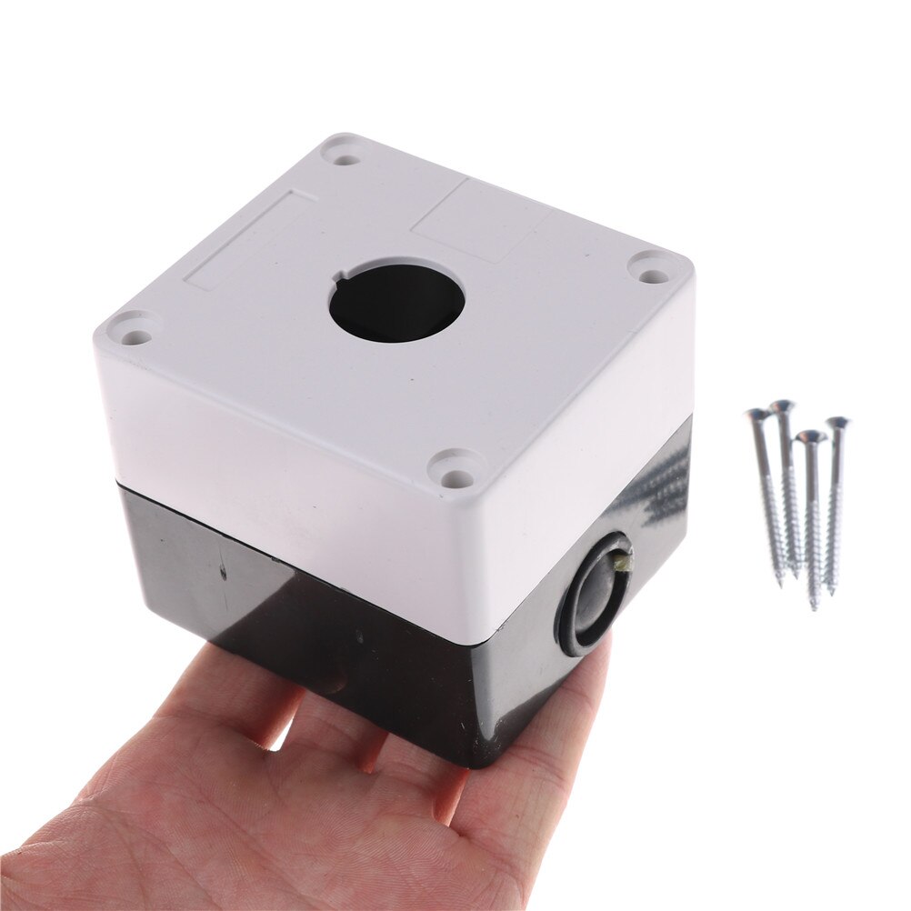 1pcs Plastic Control White Push Button Switch Box Station 1 Switch 22mm Box Push Button Case