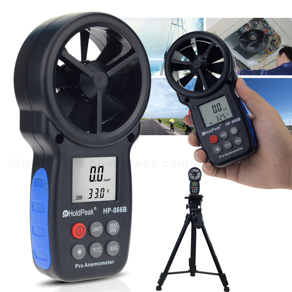 Multifunctionele Handheld Digitale Anemometer Speed Meetinstrumenten 0.3 ~ 30 M/s Windsnelheid Temperatuur Gereedschappen