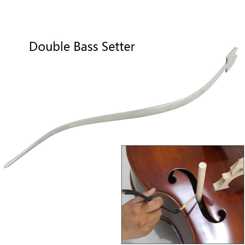 Cello/kontrabas lyd post setter luthier værktøj rustfrit stål opretstående søjle krog værktøj strenge instrument tilbehør: Kontrabassetter