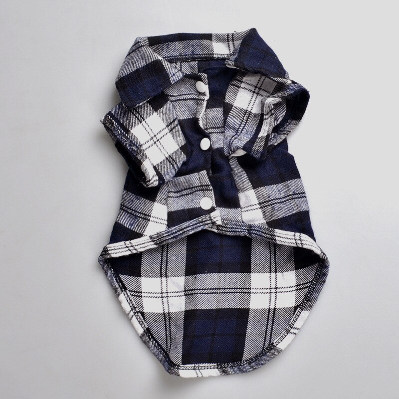 Plaid Hond Kleding Zomer Hond Shirts voor Kleine Middelgrote Honden Huisdier Kleding Yorkies Chihuahua Kleding Beste: blue / XL