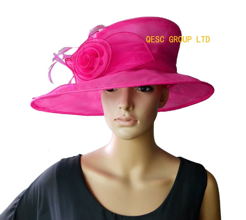 Atacado novo branco preto aba larga organza chapéus chapéu chapéu da igreja para kentucky derby, casamento chapéu feminino, corridas. frete grátis.