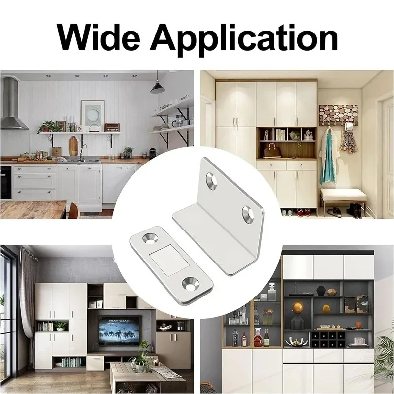 20/1Set Strong Magnetic Cabinet Catches Invisible Magnets Door Stopper Patch Adhesive Furniture Drawer Window Door Closer Latch
