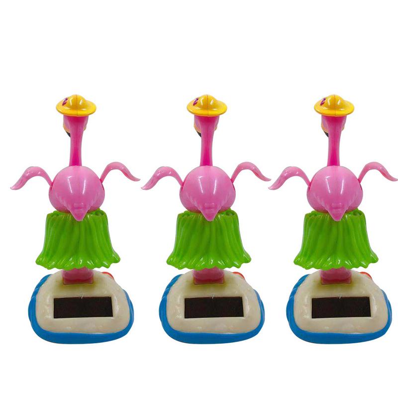 Funny Kids Dansen Dier Flamingo Danser Auto Decor Zonne-energie Innovatieve Zonne-energie Auto Decoratie