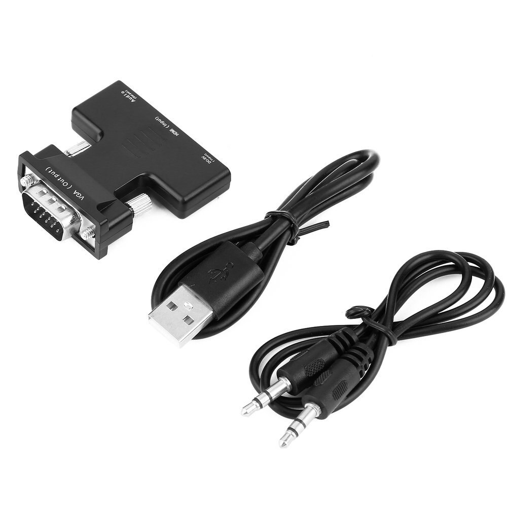 HDMI Input Female to VGA Male Converter Adapter With Audio Cable Support 1080P Signal Output: Default Title
