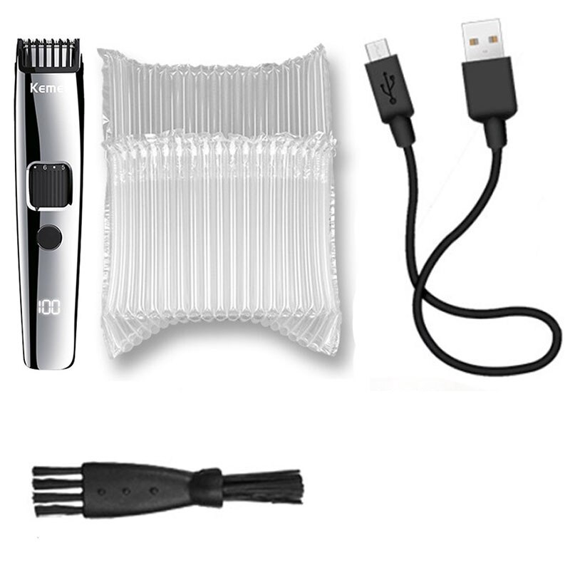 Rechargeable adjustable hair beard trimmer for men adjustable 1mm to 10mm electric hair cutting machine lithium battery: 302S with bubble