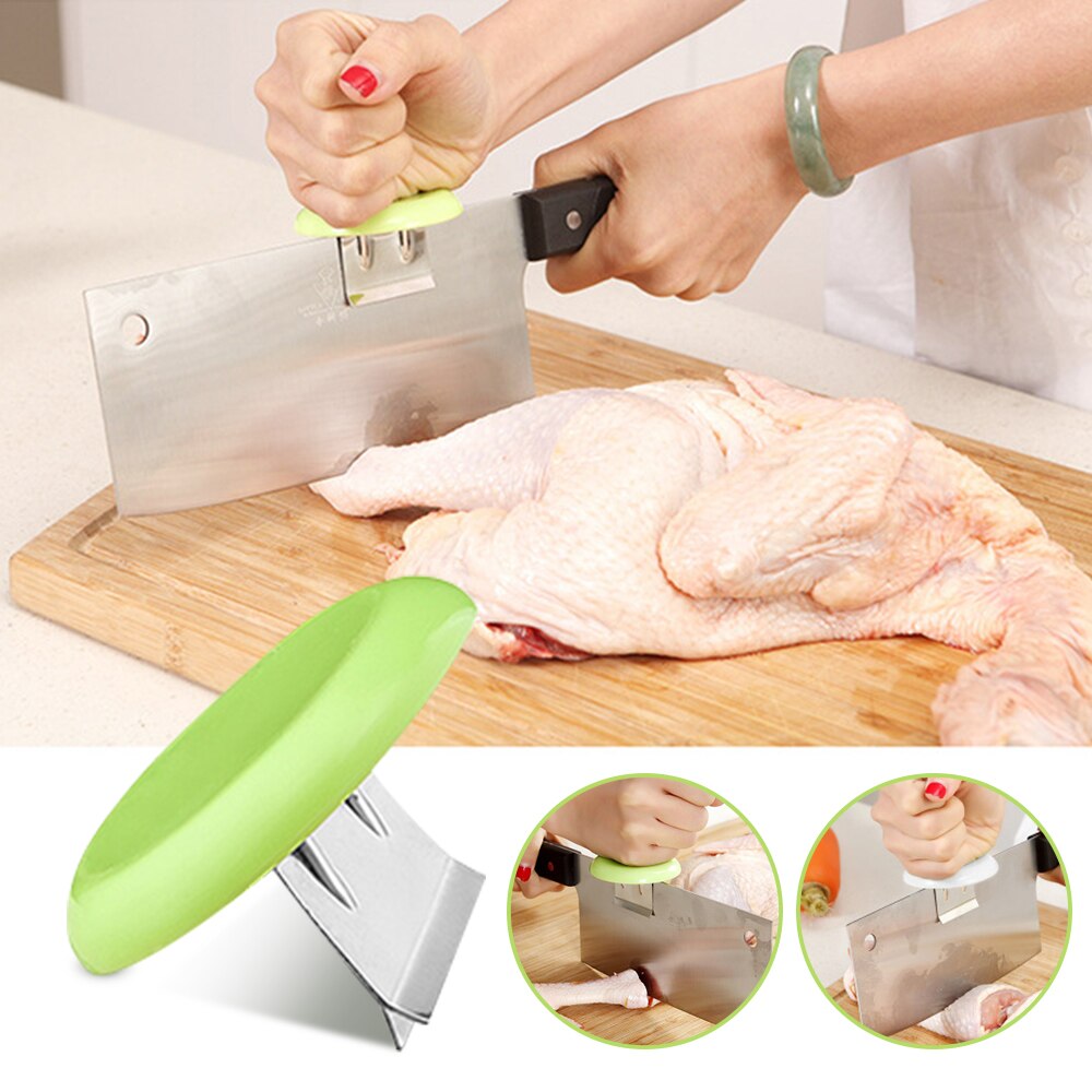Kitchen chopping aids stainless steel tool holder helps cut chicken bones chopped auxiliary knife holder kitchen knife cap