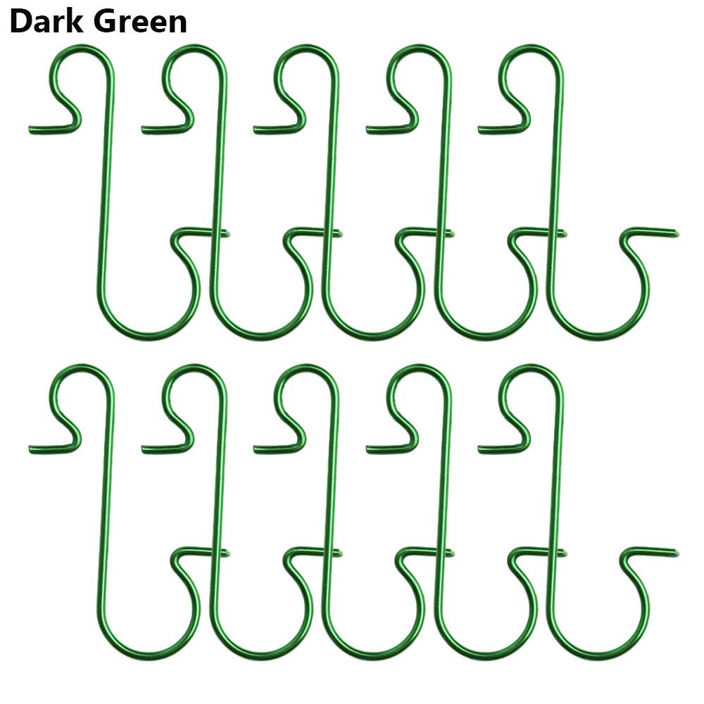 Hangers Home Party Metal Christmas Tree Hanging Xmas Tree Decoratio Christmas Ornament Hooks Stainless Steel Hooks: dark green