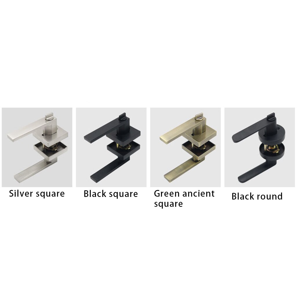 Square Round Zinc Alloy Door Lock Privacy Door Levers Lockset Key Door Locks Handles for Home Bedroom Bathroom Door