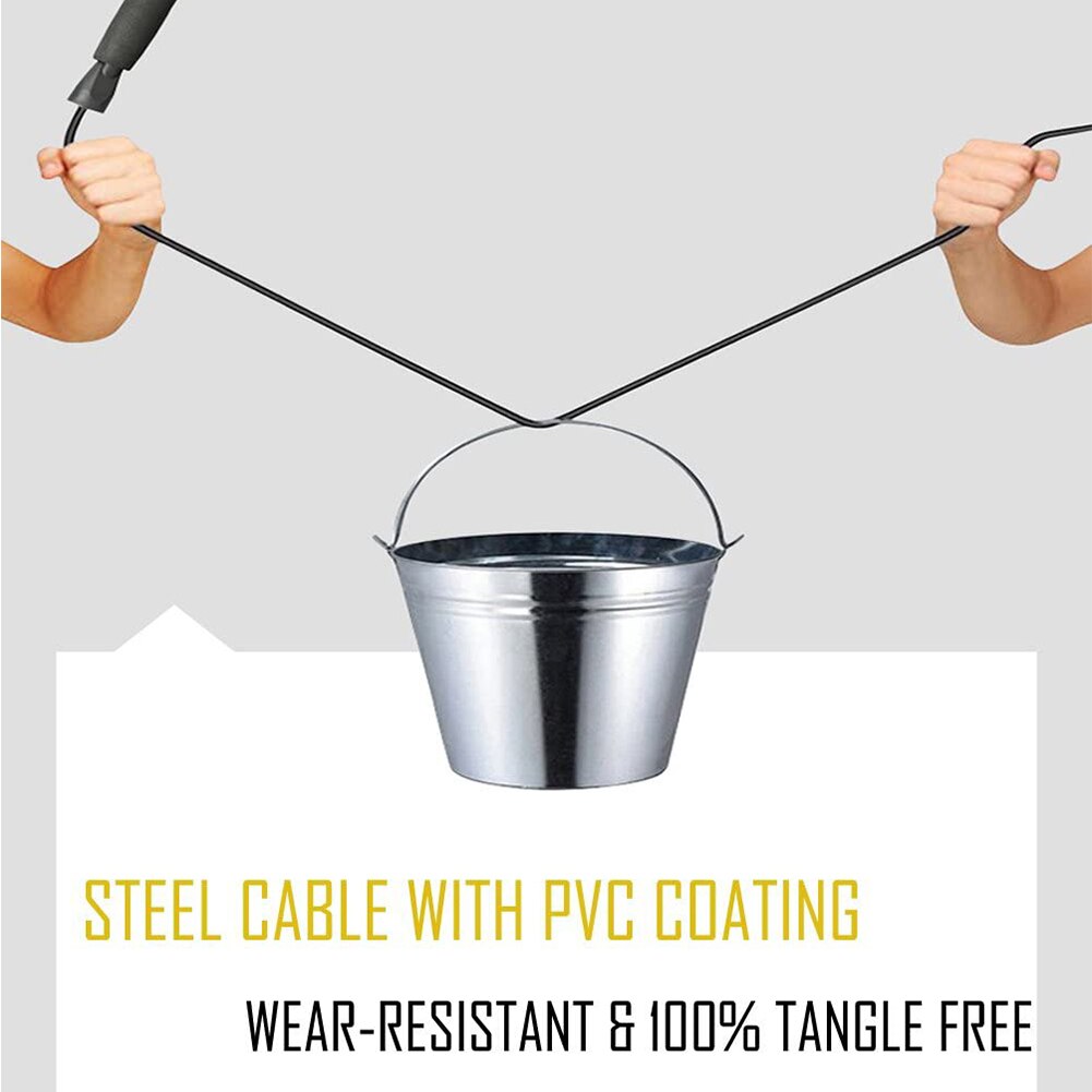 Black Color Jump Skipping Ropes Cable Steel Adjust... – Grandado