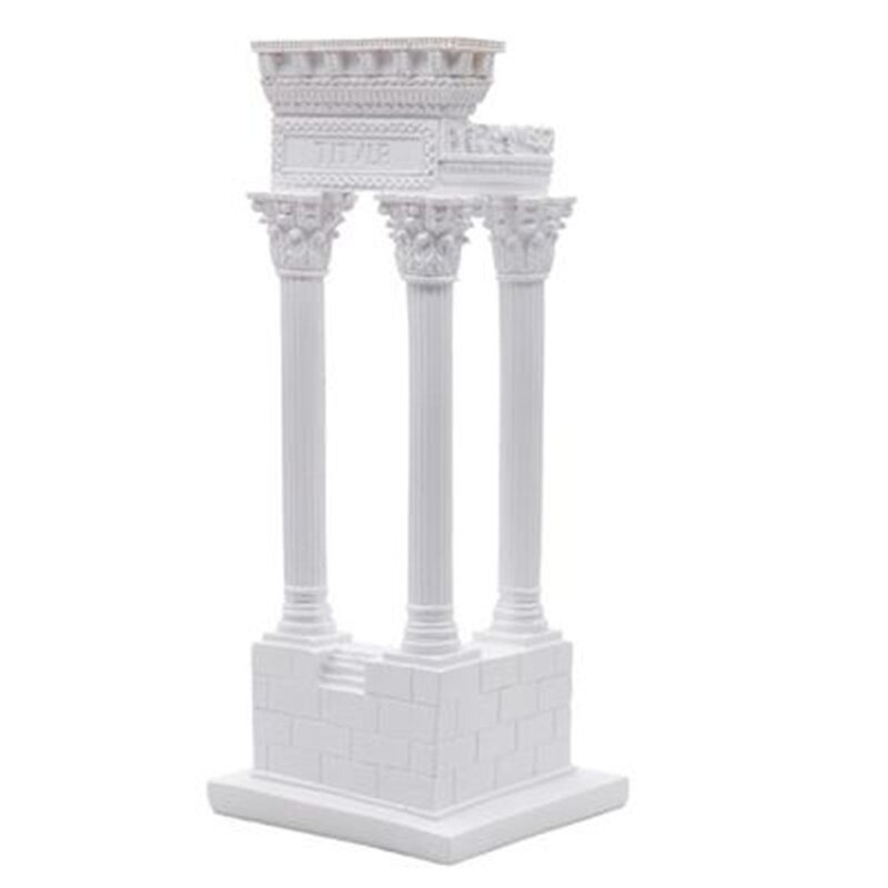 Grekiska antika stadens tempel arkitektonisk modell romersk kolumn prydnad europeisk stil dekoration möbler harts skulptur