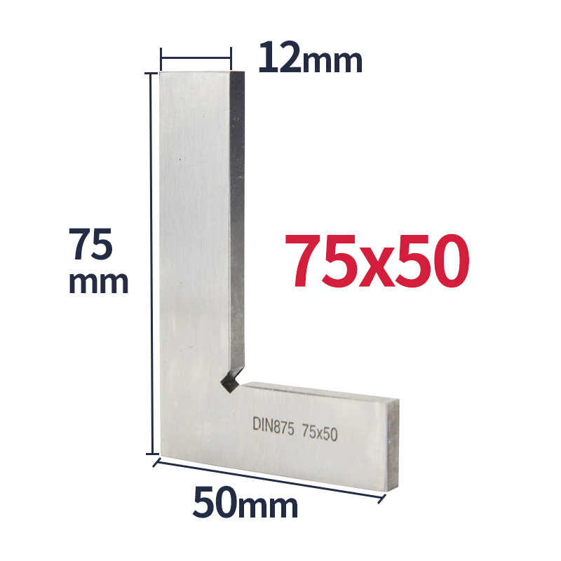 90 graders vinkel flad kant firkantet vinkel lineal træbearbejdningsværktøj snedker firkant lineal metal firkantet kulstofstål måler prøv firkantet: 75 x 50 kvadrat 90 grader