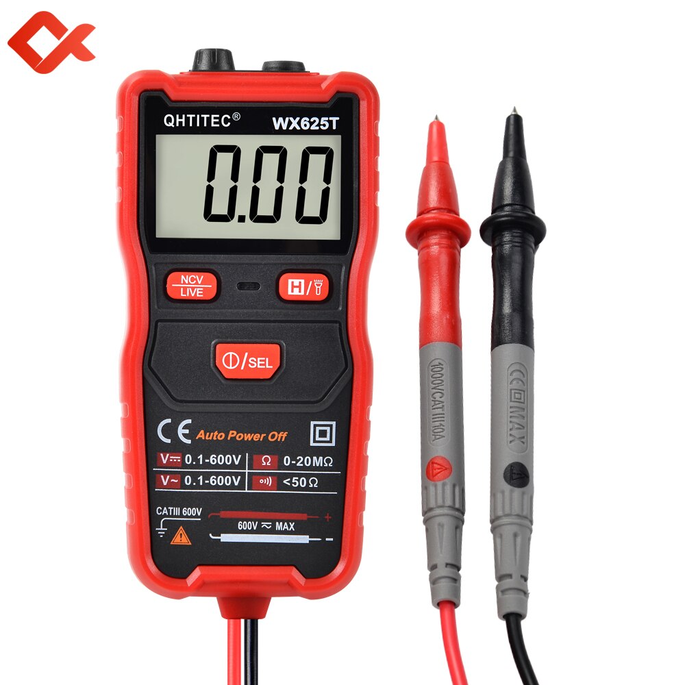 Automatische Multimeter Digitale Ncv Auto Range Ac Dc Voltage Ohm Meter Smart Mini Multimeter Reparatie Tools Voor Elektricien WX625T: Default Title