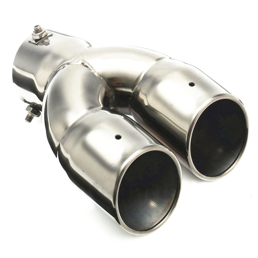 76mm 3" Dual Chrome Car Exhaust Pipe Muffler Tip Tail Stainless Universal Gain More Horsepower Noticeable Tone