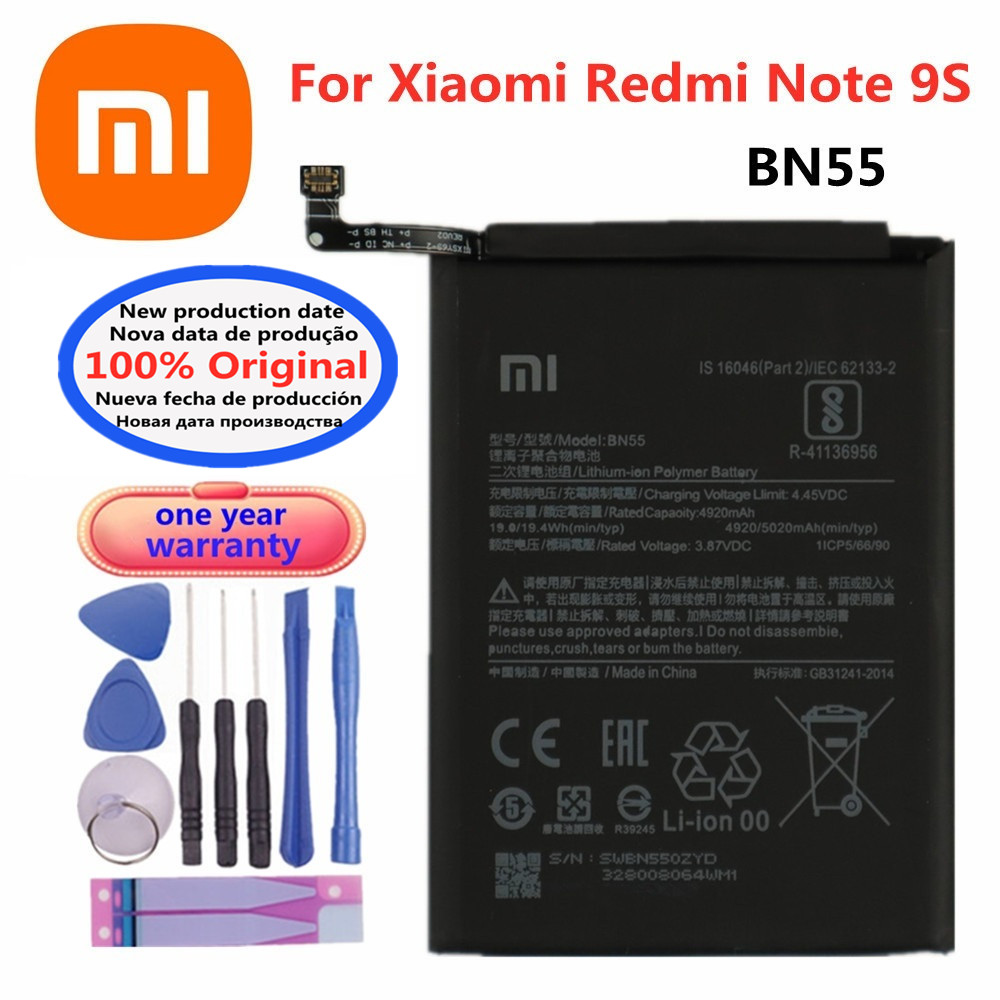BM4J BN55 Original Battery BN53 BN54 BN46 For Xiaomi Redmi Note 9 9Pro 8 Pro 8pro 8T 9S 10 Pro 10Pro 10X 8Pro / Redmi 7 9: black