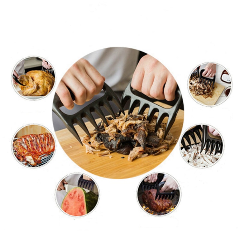 Bear Claw Meat Separator Paw Anti Scald Tearing Fork Multipurpose BBQ Kitchen Tools Steak Turkey Lifters Duad