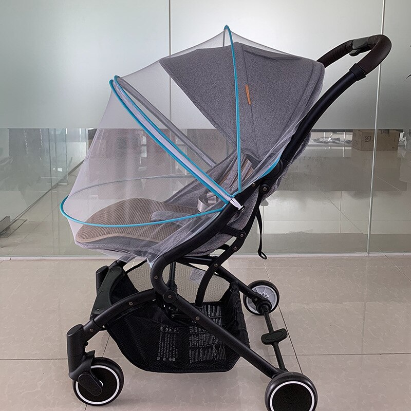 Accessoires de Protection contre les insectes volants, berceau pour enfants, Buggy en maille, couverture complète, filet anti-moustiques sûr, poussette pour bébé: Bleu