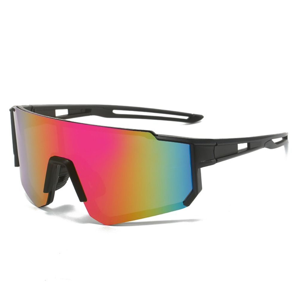 Uv400 cykelsolglasögon personliga hd-linser vintage uv-resistenta cykelglas överdimensionerade vindtäta utomhussportglasögon motocross: Röd
