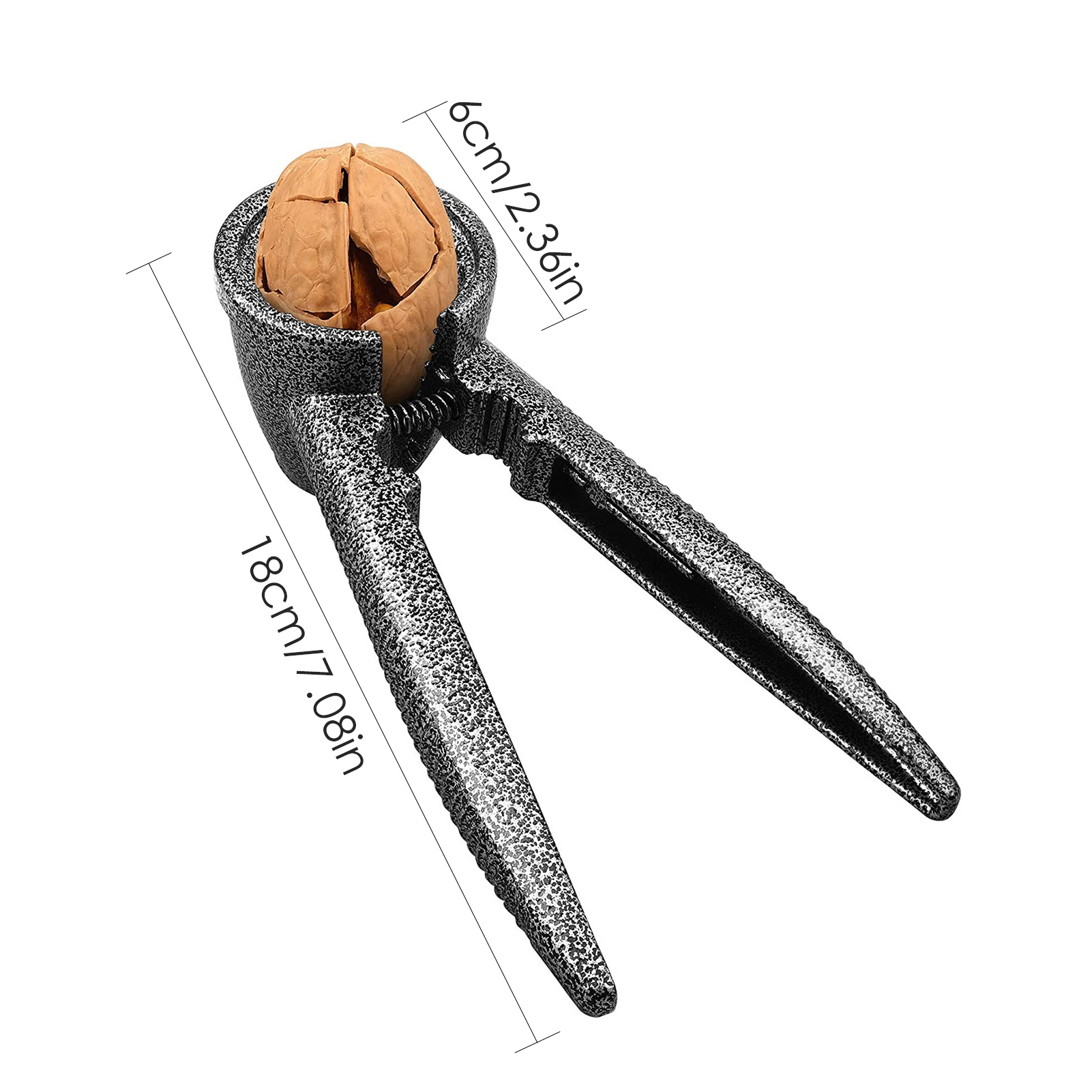 Cascanueces de alta resistencia, abridor de nueces conveniente de doble clip, ajuste para nueces pequeñas a grandes, nueces, avellanas, nueces