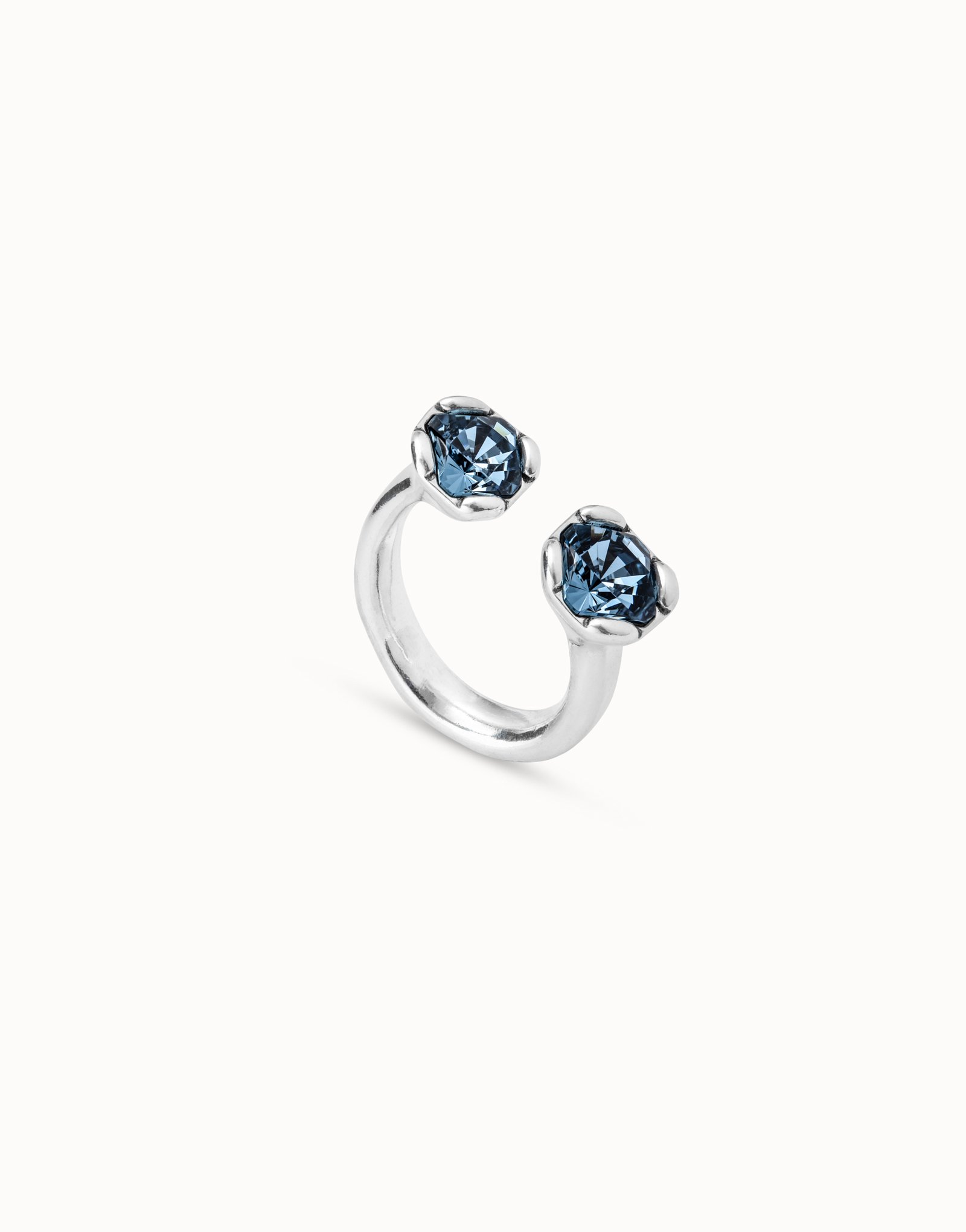 Twee blauwe zirkoonringen, Spanje, dagelijkse veelzijdige delicate klassieke stijl S925 puur zilveren damesringen, nr. 50: 7