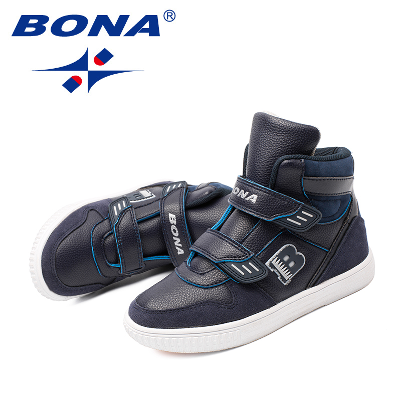 BONA Typische Stijl Kinderen Laarzen Klittenband Jongens Winter Schoenen Outdoor Sneakers Licht Zacht