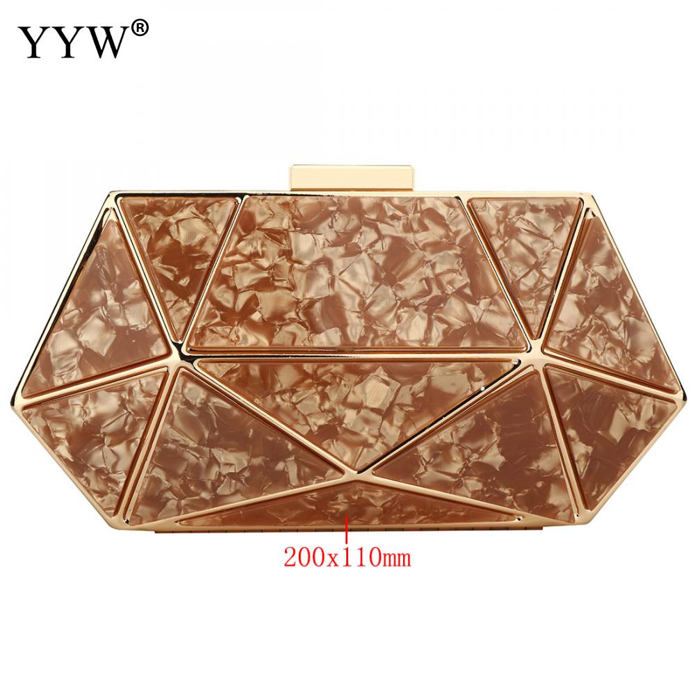 Acrylic Geometric Clutch Purse Women'S Bag With Two Chian Handbag Laides Crossbody Bags For Women Marble Clutches