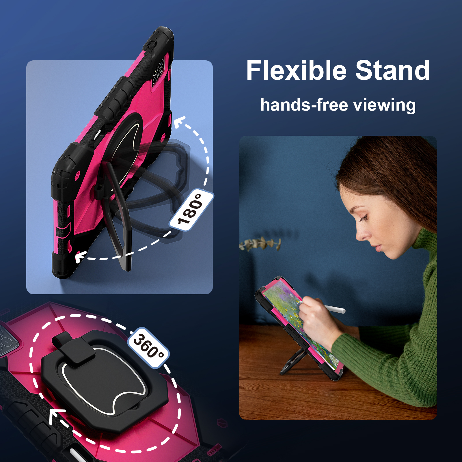 Funda para xiaomi pad 7 pro 11,2 "SE 8,7" redmi pro poco pad 12,1 "tableta segura a prueba de golpes funda con soporte de silicona para PC + correas para los hombros