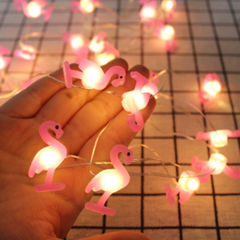 20 LED 2m String Light Flamingo Ananas Eenhoorn Sterren Vorm LED Lamp voor Hawaii Birthday Party Bruiloft Decoratie