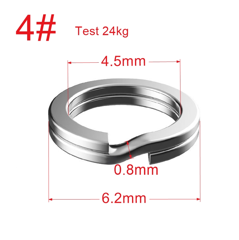 50 stuks Vissen Split Ringen voor CrankHard Aas Zilver Roestvrij Staal 0 # -10 # Accessoires voor visconnectoren: WIT