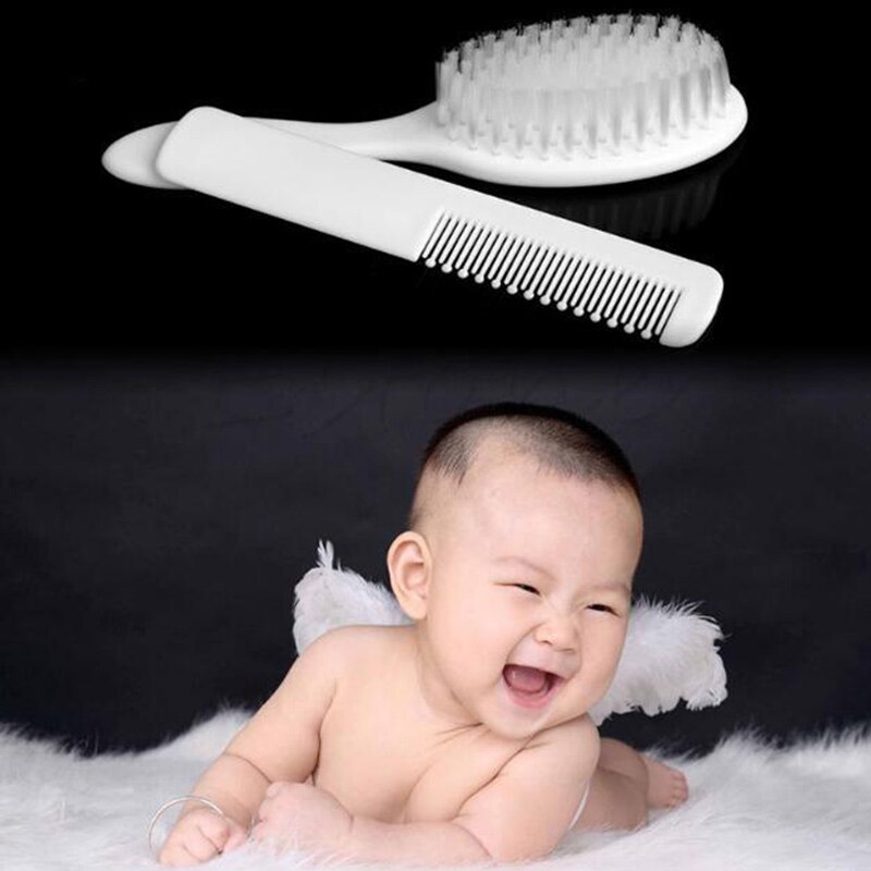 2pcs / Set Newborn Baby Hairbrush Soft Baby Comb Head Scalp Massager Tool Set Mini Portable Hair Brush Infant Comb Baby Care