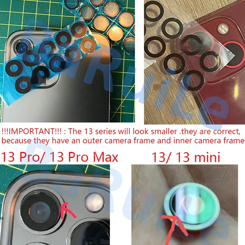 BA 10ustawić Obiektyw tylnego aparatu robić iPhone 7 8 plus X XS Max XR 11 zawodowiec 12 13 14 Max Szklana osłona z naklejką 3M Część samoprzylepna