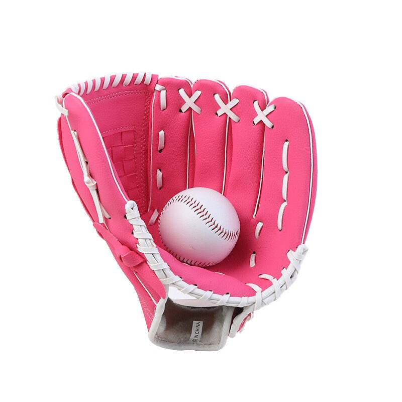 Guante de entrenamiento de Softball para hombre, accesorios de cuero, mano izquierda, bateo de béisbol, Guante de entrenamiento, Beisbol, entrenador de béisbol: violet / 10,5 pulgadas