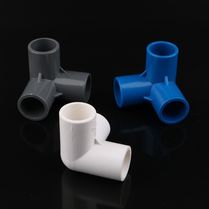 Conector de tubería de PVC de 20mm, uniones estéreo de 3 vías, conector tridimensional de tubería de agua, juntas 3D DIY, 2 uds.