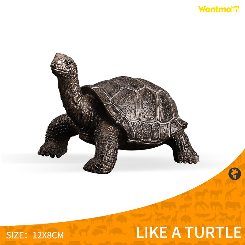 Wantmoin Tortoise animal model Galapagos tortoise tortoise model figure animal toy educational collection children: Black tortoise