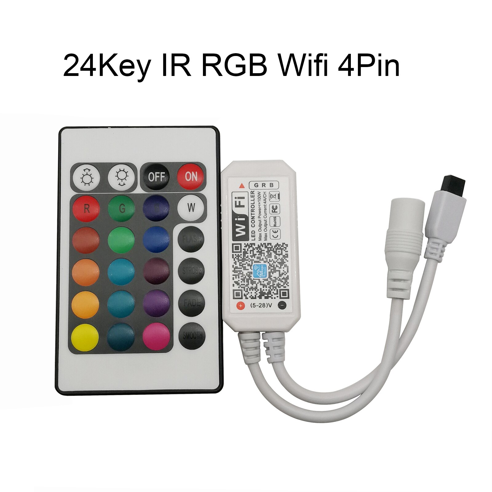 Magic Home Bluetooth WiFi LED Controller IR RF 5V 12V 24V for WS2811 WS2812B SK6812 Single Color RGB RGBW RGBCCT LED Strip: WiFi RGB IR