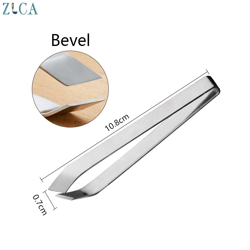 ZLCA Stainless Steel Fish Bone Tweezers Pincer Clip Puller Remover Tongs Plucking Clamp Seafood Tools Kitchen Accessories: Bevel