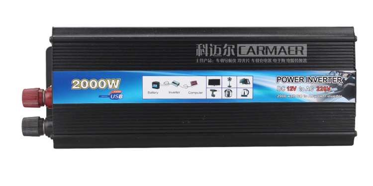 Inverter 2000W High-Power Solar Converter 12V/24V to 220V