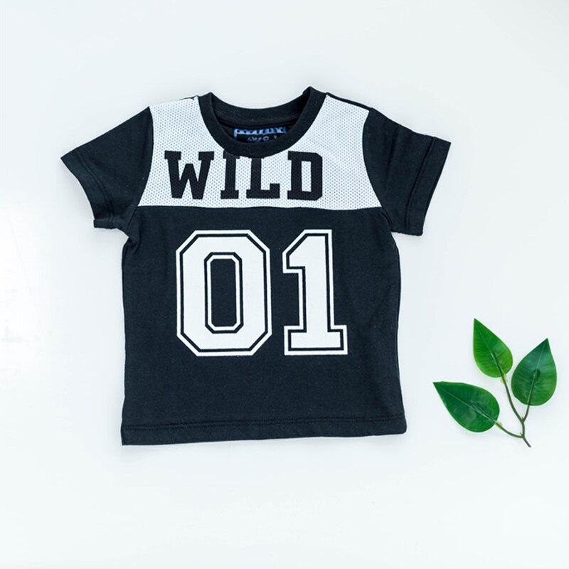 Baby Boy Short Sleeve t-shirts Sport Bebe Top Baby Printed Football Tee Kids Clothes Cotton Black White Baby Clothes 0-24Months