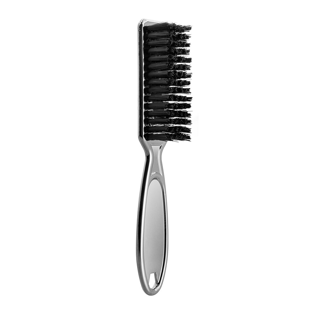 Cepillo de Limpieza del cabello suave con mango de plástico para peluquería, cepillo de peluquero para cuello, plumero para quitar el pelo roto, peine, herramientas de peinado: Plata