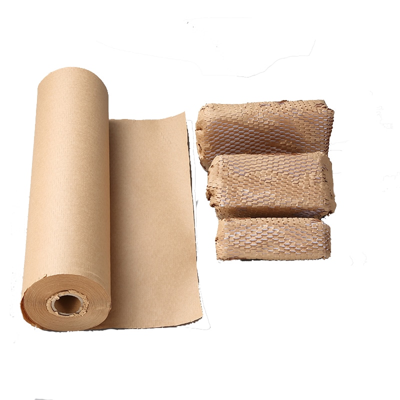 1 Roll Kraft Verpakking Papier 12 &quot;X 130 &#39;Honingraat Demping Wrap Roll Geperforeerde-Verpakking Voor Verpakking moving X2