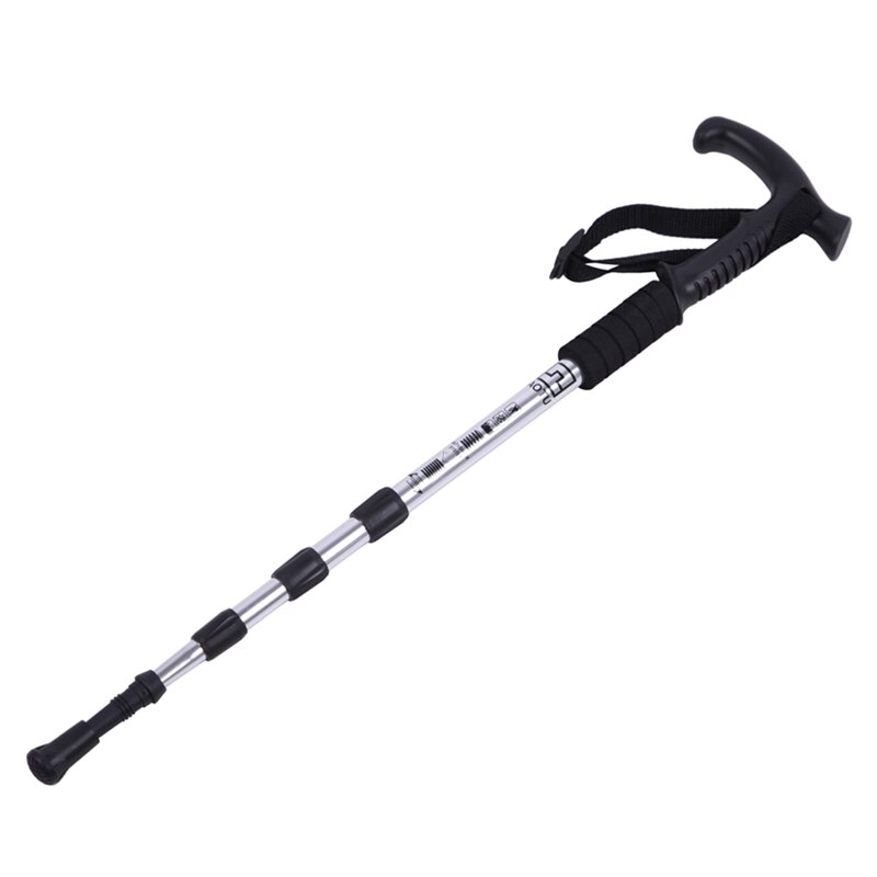 Shockproof Nordic Walking Stick Telescopic Hiking Mountaineering Hiking Pole Ultra Light Walking Stick: Light Grey