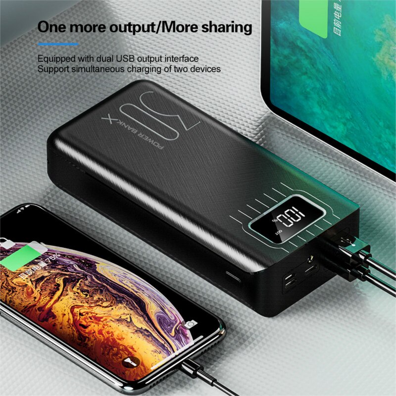 moc Bank 30000mAh rodzaj-c mikro 2 USB o dużej pojemności wyświetlacz doprowadziło przenośna bateria zewnętrzna ładowarka robić smartfonów