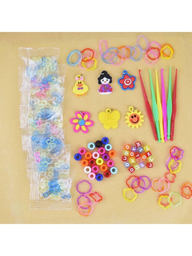 Elastic Rubber Colourful Loom Bands Starter Box with Crochet Bracelet Weaving
